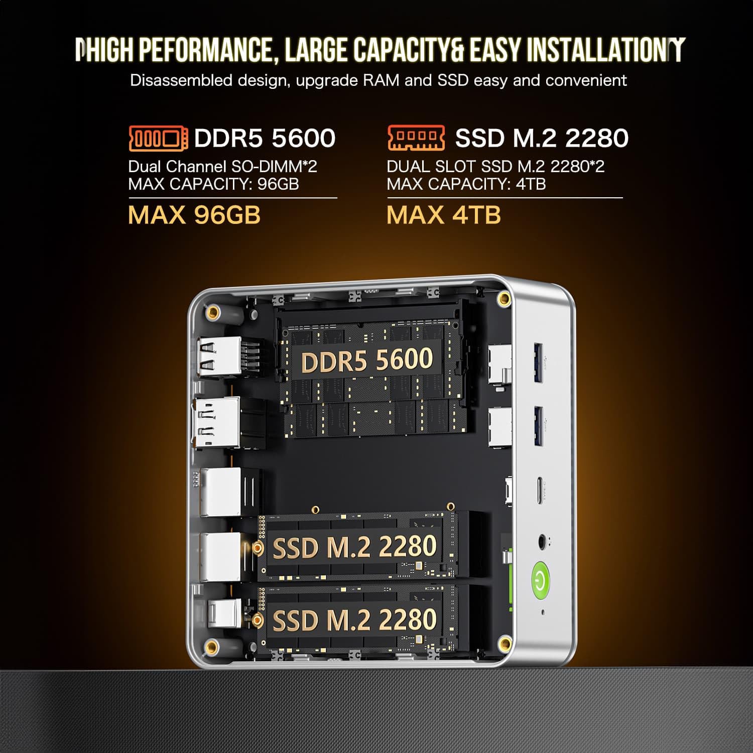 GMKTec NucBox K9 Mini PC, z Intel Core Ultra 125H, 32 GB pamięci